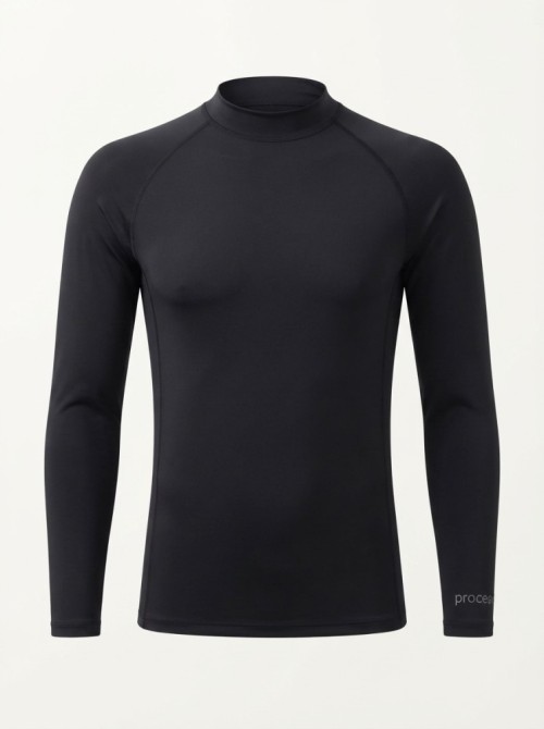 Lycra-shirt met lange mouwen voor heren, zwart